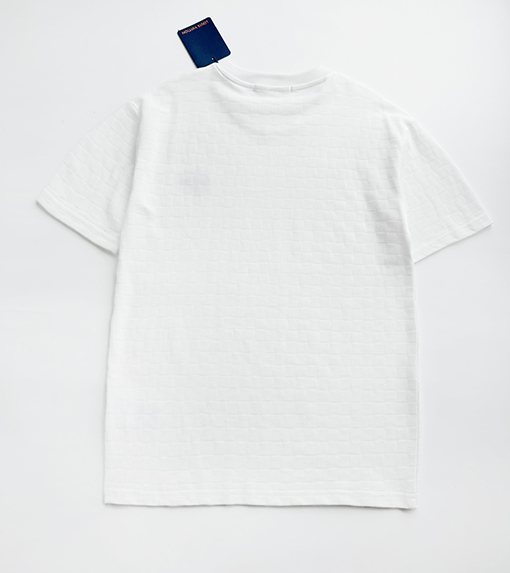ルイヴィトン  フルサイズダミエジャカード織り刺繍半袖Tシャツ