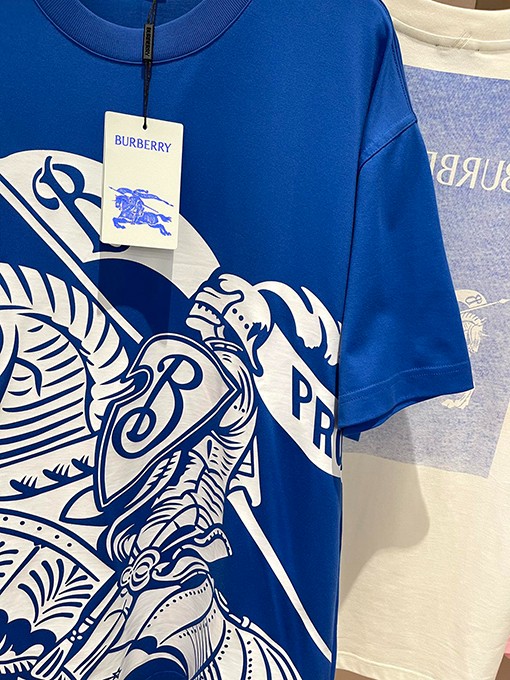 バーバリー  乗馬軍馬騎士プリントデザイン半袖Tシャツ