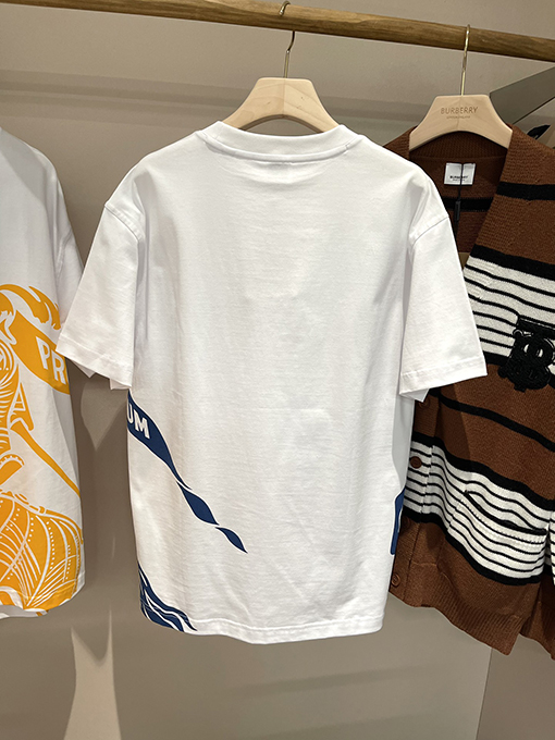 バーバリーコピー  乗馬騎士プリントコットンクルーネック半袖Tシャツ