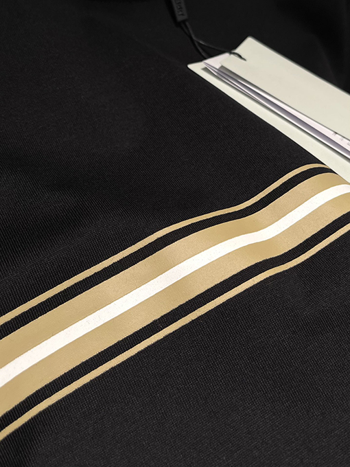 バーバリー  ストライプ装飾小さな軍馬刺繍ファッション半袖Tシャツ