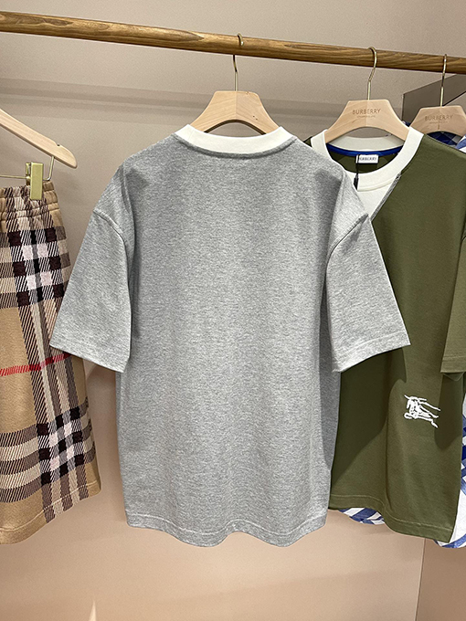 バーバリー  新しい2色のコットン半袖Tシャツ