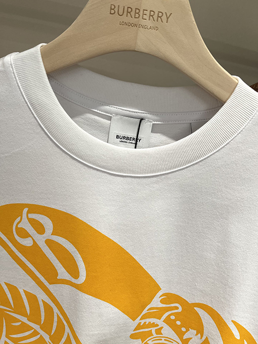 バーバリーコピー  乗馬騎士プリントコットンクルーネック半袖Tシャツ