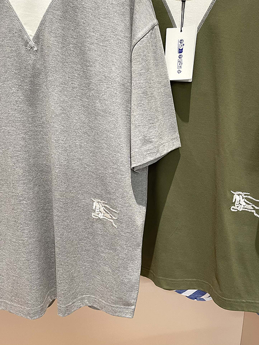 バーバリー  新しい2色のコットン半袖Tシャツ