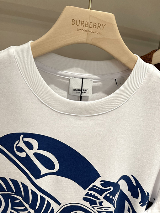 バーバリーコピー  乗馬騎士プリントコットンクルーネック半袖Tシャツ
