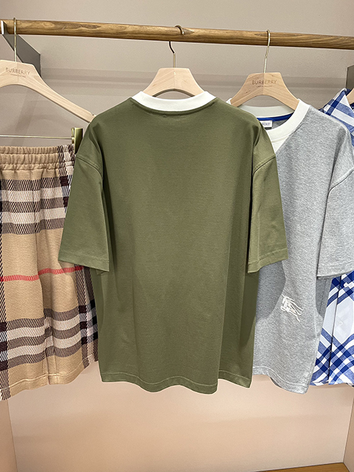 バーバリー  新しい2色のコットン半袖Tシャツ