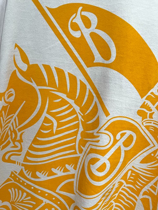 バーバリーコピー  乗馬騎士プリントコットンクルーネック半袖Tシャツ