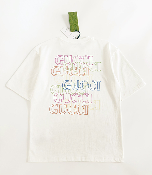 グッチスーパーコピー  新しいファッションプリント半袖Tシャツ