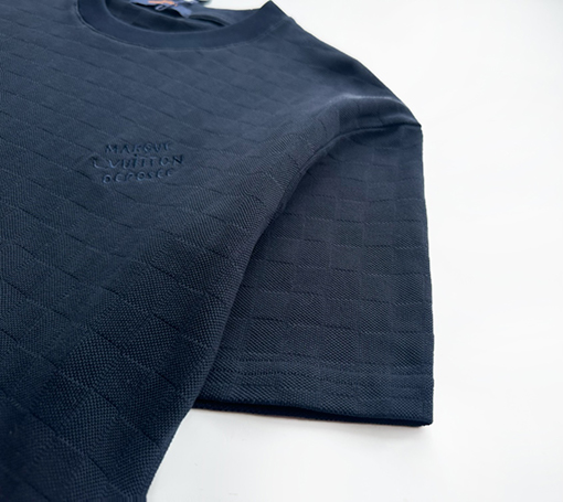 ルイヴィトン  フルサイズダミエジャカード織り刺繍半袖Tシャツ