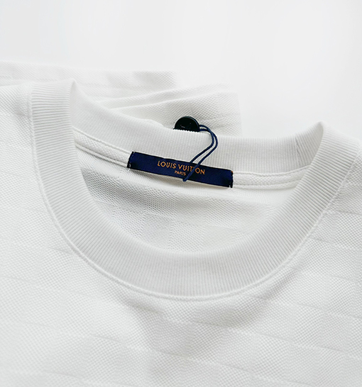 ルイヴィトン  フルサイズダミエジャカード織り刺繍半袖Tシャツ