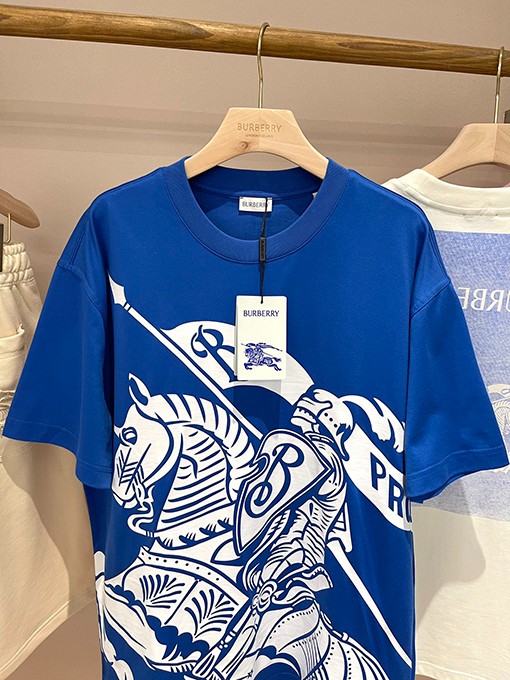 バーバリー  乗馬軍馬騎士プリントデザイン半袖Tシャツ