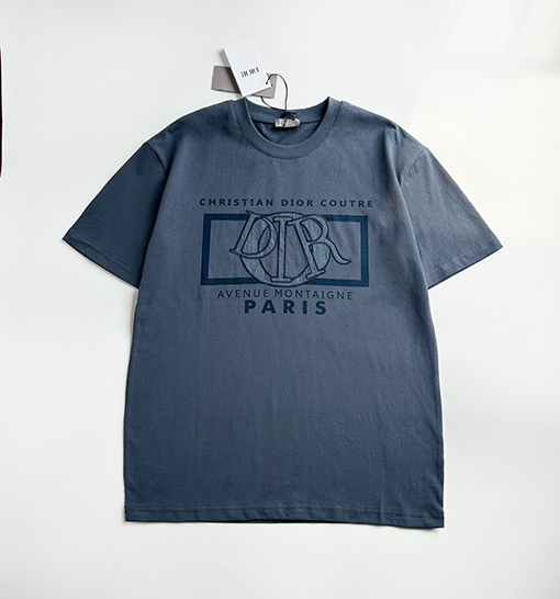 ディオール  フロント水溶性ファッション刺繍プリント柄半袖Tシャツ