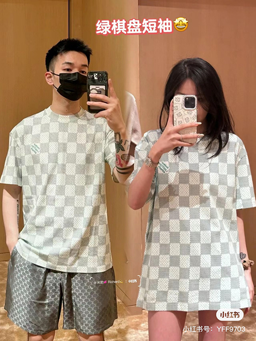 ルイヴィトンコピー  新しいチェック柄の半袖Tシャツ