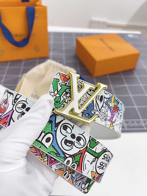 ルイヴィトン  ファッショナブルなヴィンテージプリントベルト