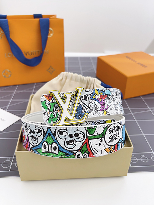 ルイヴィトン  ファッショナブルなヴィンテージプリントベルト