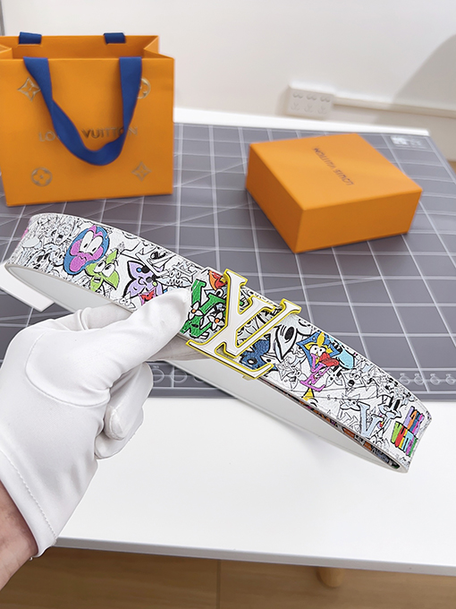 ルイヴィトン  ファッショナブルなヴィンテージプリントベルト