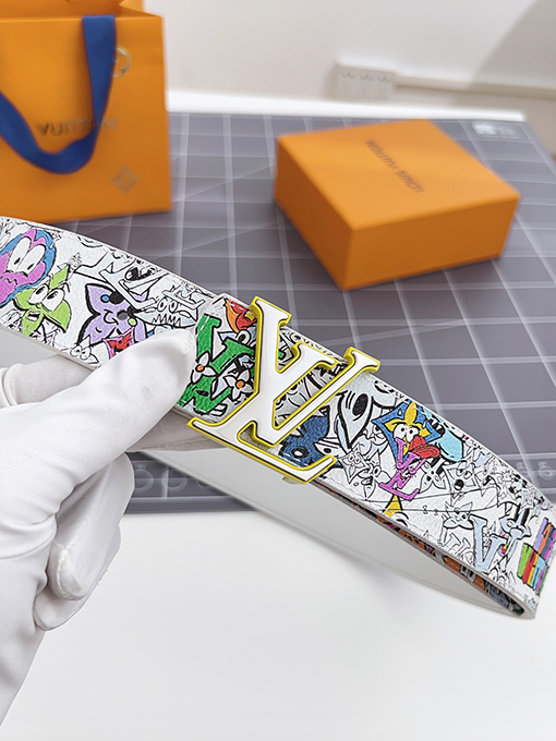 ルイヴィトン  ファッショナブルなヴィンテージプリントベルト