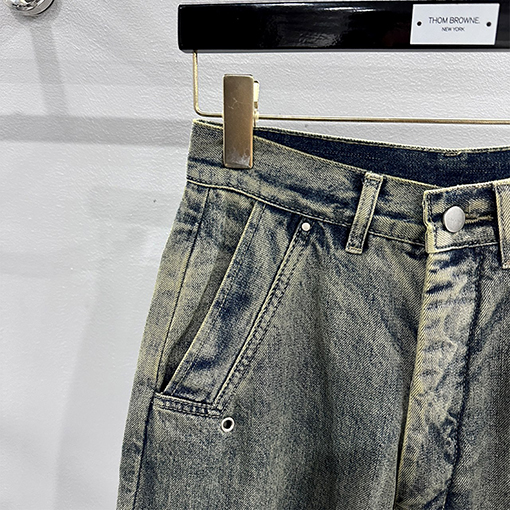 リックオウエンスコピー    グラデーションウォッシュストレートデニムパンツ