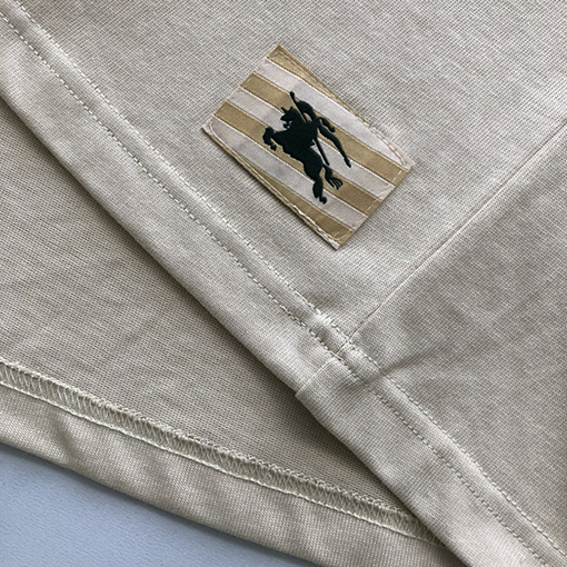 バーバリー 新しいステッカーカジュアルリブラウンドネック半袖Tシャツ