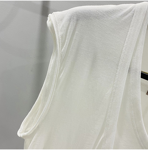 リックオウエンス  新しいダブルデザインコットンノースリーブニット V ネックTシャツ