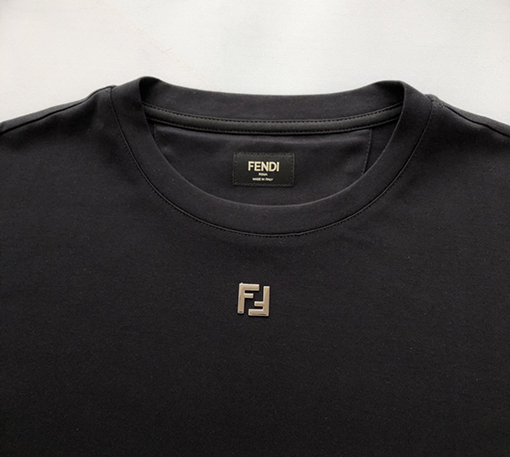 フェンディ 新しいメタリックダブル F 半袖Tシャツ