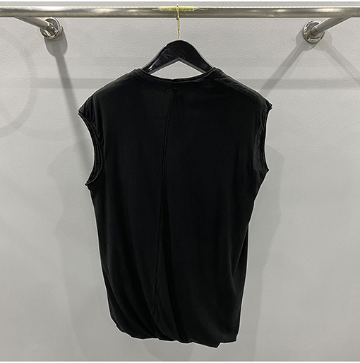 リックオウエンス  新しいダブルデザインコットンノースリーブニット V ネックTシャツ