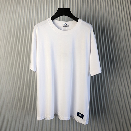 バーバリー 新しいステッカーカジュアルリブラウンドネック半袖Tシャツ