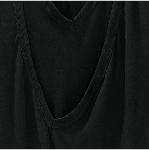 リックオウエンス  新しいダブルデザインコットンノースリーブニット V ネックTシャツ