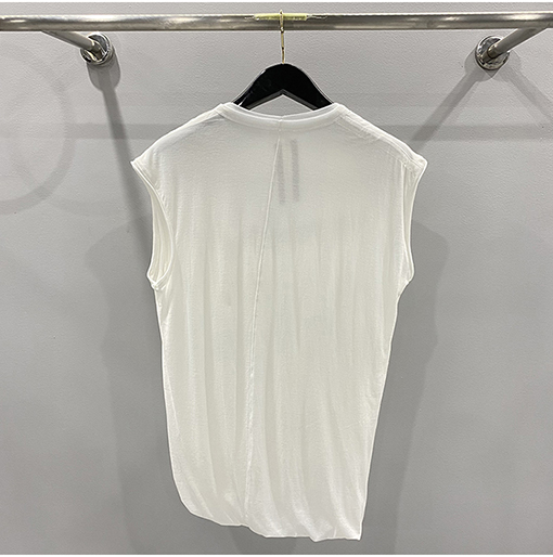 リックオウエンス  新しいダブルデザインコットンノースリーブニット V ネックTシャツ