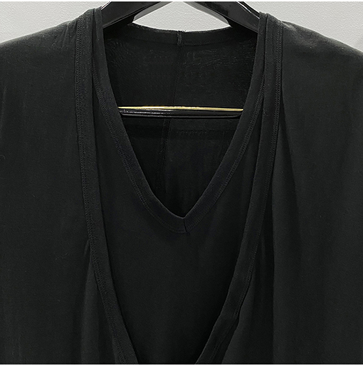 リックオウエンス  新しいダブルデザインコットンノースリーブニット V ネックTシャツ