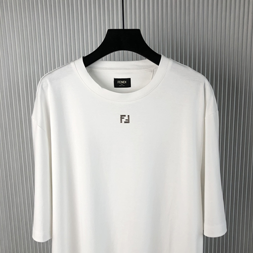 フェンディ 新しいメタリックダブル F 半袖Tシャツ