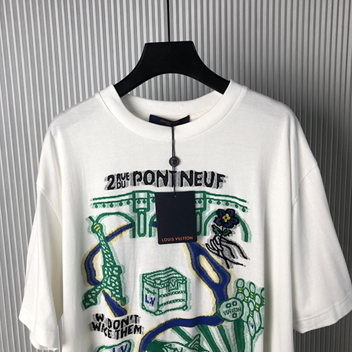ルイヴィトン 新しいピクセル埋め込みニット半袖Tシャツ