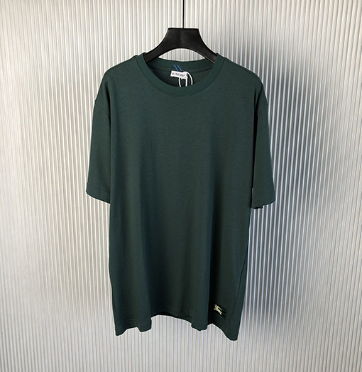 バーバリー 新しいステッカーカジュアルリブラウンドネック半袖Tシャツ