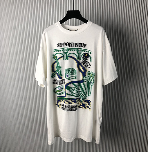 ルイヴィトン 新しいピクセル埋め込みニット半袖Tシャツ