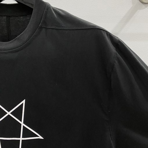 リックオウエンス  5つ星プリントのゆったりしたデザインの5分半袖Tシャツ