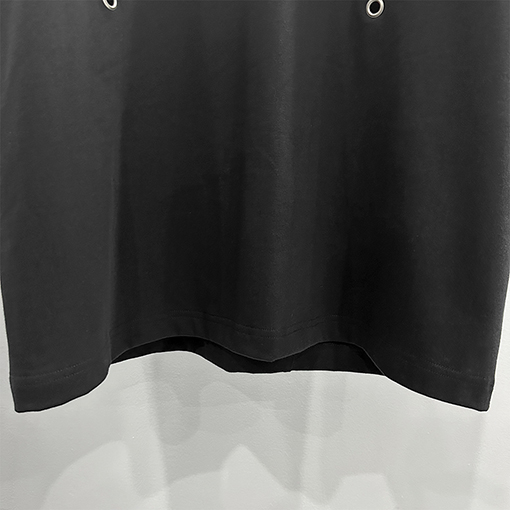 リックオウエンス  大きな円形ステッチパンチラウンドネック半袖Tシャツ
