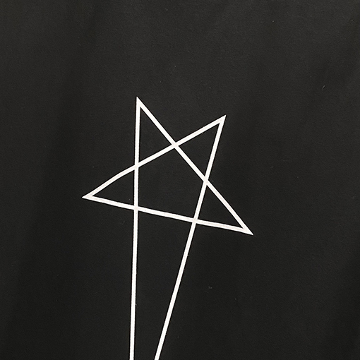 リックオウエンス  5つ星プリントのゆったりしたデザインの5分半袖Tシャツ