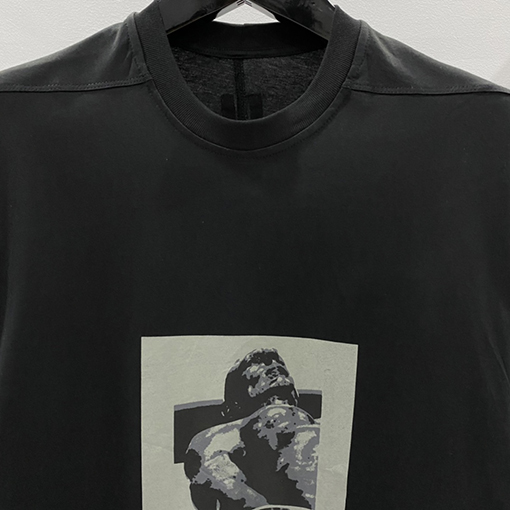リックオウエンスコピー  ポートレートプリント半袖コットンベーシックTシャツ