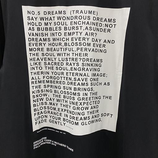 リックオウエンス  アルファベットプリント5分半袖コットンTシャツ
