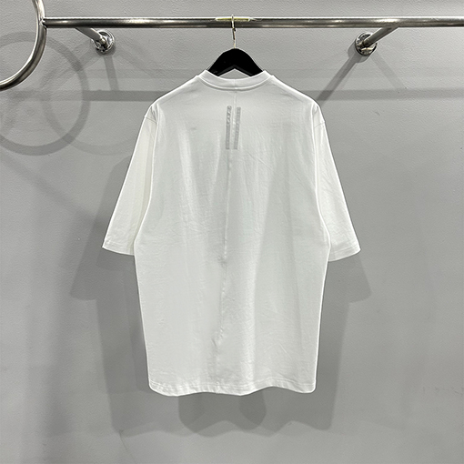 リックオウエンス  大きな円形ステッチパンチラウンドネック半袖Tシャツ