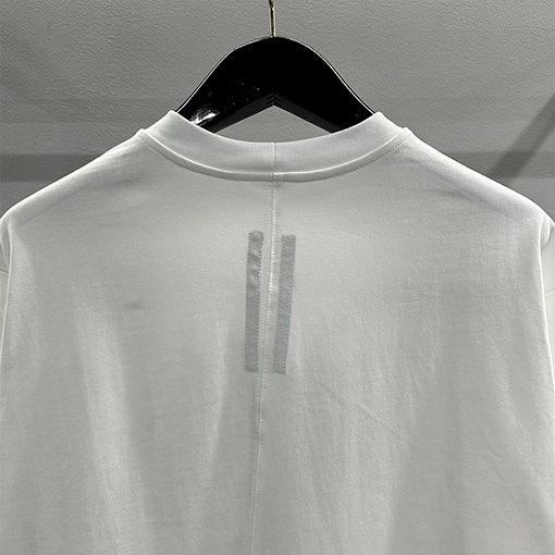 リックオウエンス  大きな円形ステッチパンチラウンドネック半袖Tシャツ