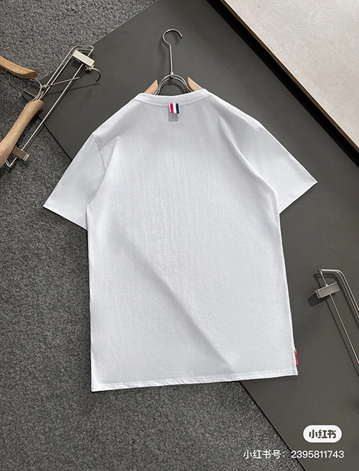 トムブラウン  オーシャンビューセーリングプリントスリット入りラウンドネック半袖Tシャツ