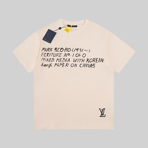 ルイヴィトン  コラボレーションコットンプリント半袖Tシャツ