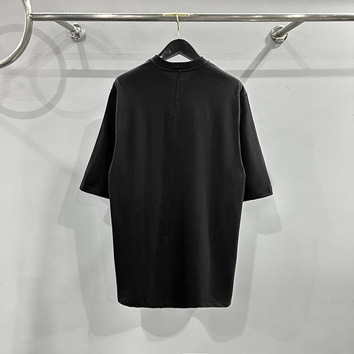 リックオウエンス  大きな円形ステッチパンチラウンドネック半袖Tシャツ