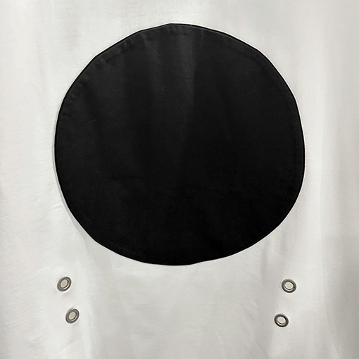 リックオウエンス  大きな円形ステッチパンチラウンドネック半袖Tシャツ