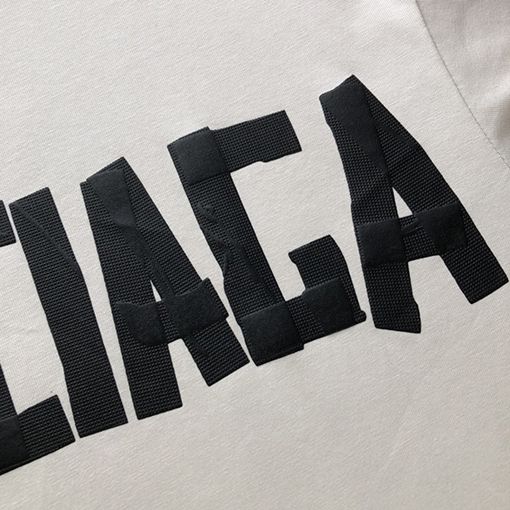 バレンシアガ  新しいテーププリント半袖Tシャツ