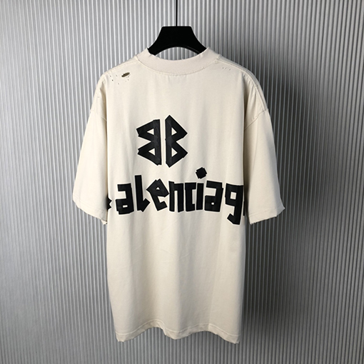 バレンシアガ  新しいテーププリント半袖Tシャツ