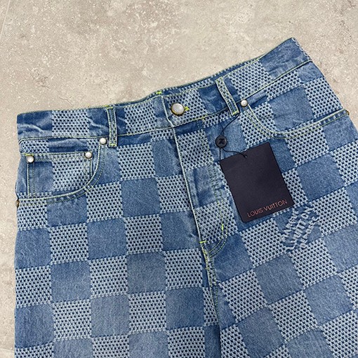 ルイヴィトンコピーダミエ デニム スケートハーフ ショート パンツ