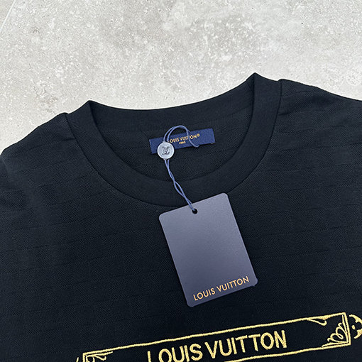 ルイヴィトンスーパーコピーチェック Louis Vuitton刺繍 半袖Tシャツ