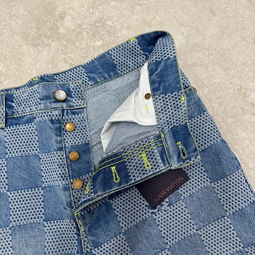 ルイヴィトンコピーダミエ デニム スケートハーフ ショート パンツ