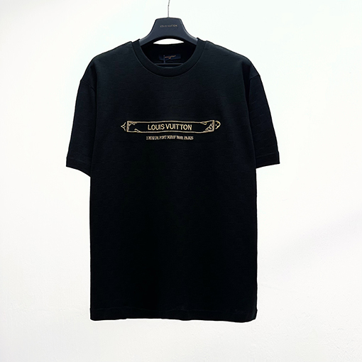 ルイヴィトンスーパーコピーチェック Louis Vuitton刺繍 半袖Tシャツ